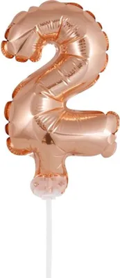 Produktbild von Kuchendeko Mini Folienballon roségold Zahl 2