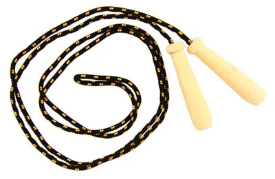 Produktbild von Schwarzes Springseil mit Holzgriffen, 3 m