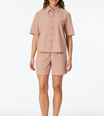 Image de Schiesser pyjama pantalon court selected premium terracotta femmes