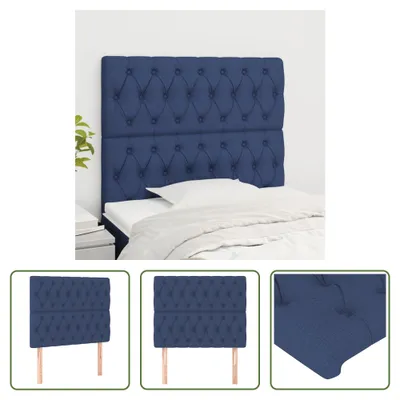 Produktbild von The Living Store Kopfteile 2 Stk. Blau 100x7x78/88 cm Stoff