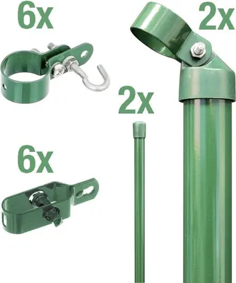 Immagine prodotto di Alberts 601447 Set di angoli per recinzione a maglia ondulata cancello ec rete verde recinzione, set,filo,verde,zE,1500, zinco-fosfatato verde, , cancello post-zE: 76 mm, altezza recinzione: 15 cm