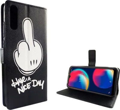 Produktbild von Wiko View 4 Tasche Handy Hülle Schutz-Cover Flip-Case mit Kartenfach Have a nice day