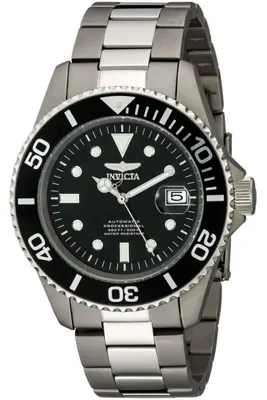 Produktbild von Invicta Pro Diver 0420 Herren uhr - Wasserdicht - Analog - Automatikuhr - titanium mit schwarzen zifferblat - 45mm - titanium