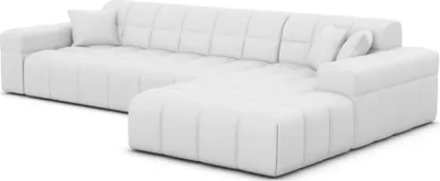 Produktbild von Kunstleder L-Form Sofa Nivara Weiß Rechts