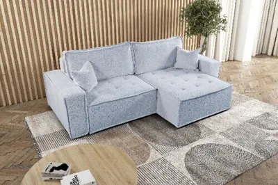 Produktbild von Kaiser Möbel L-förmiges Bohoo-Ecksofa mit Schlaffunktion Hellgrau Rechts