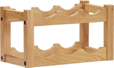 Produktbild von The Living Store Weinregal für 6 Flaschen 37 x 21 x 21 cm Eiche Massivholz