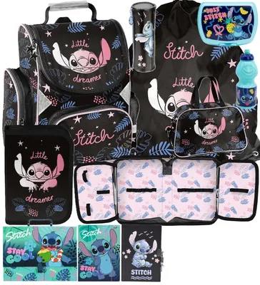 Produktbild von 10tlg Lilo und stitch Schulranzen set Rucksack Federtasche Sportbeutel Trinkflasche Brotdose schultasche Tornister fur madchen