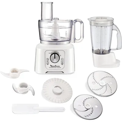 Produktbild von Moulinex DoubleForce Compact FP544111, 2,2 l, Weiß, Drehregler, 1,25 l, Kneten, Mixen, Kunststoff