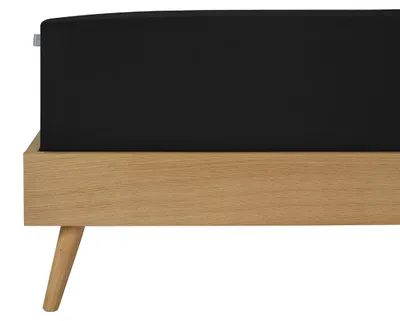 Produktbild von SCHIESSER Spannbettlaken Flexi | Einfarbig | 95/5 | 95 % Baumwolle, 5 % Elasthan | 150x200 cm (geeignet für Matratzen 140x200 cm bis 160x220 cm, Matratzenhöhe bis 30 cm) | Schwarz