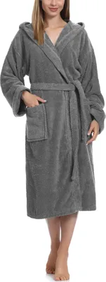 Produktbild von Ladeheid Damen Frottee Bademantel aus 100% Baumwolle LA40-193 (Dunkelgrau-12 (Gramatur 400), S)