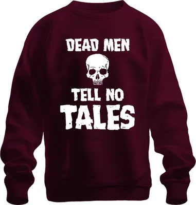 Produktbild von Dead Men Tell No Tales Piraten Totenkopf Schädel Seefahrer Alt Uni Sweatshirt Pullover, Burgundy, L
