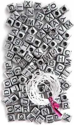 Produktbild von BUCHSTABEN Perlen Alphabet Buchstaben Silber 124Stk.