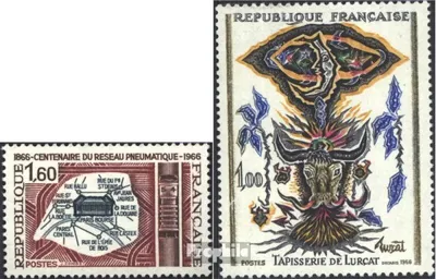 Produktbild von Briefmarken Frankreich 1966 Mi 1563,1564 (kompl.Ausg.) postfrisch Rohrpost