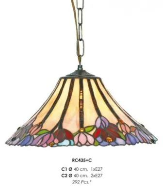 Zdjęcie produktu dla Ręcznie robiona lampa wisząca Tiffany średnica 40 cm, 1 żarówka - lampa wisząca
