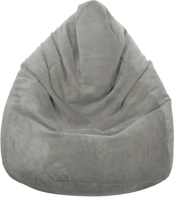 A grey beanbag chair.