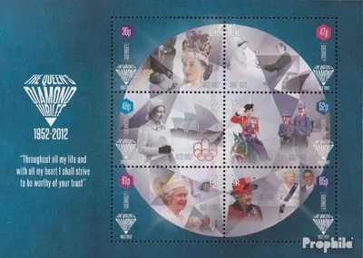 Produktbild von Briefmarken GB - Guernsey 2012 Mi Block59 (kompl.Ausg.) postfrisch Thronbesteigung