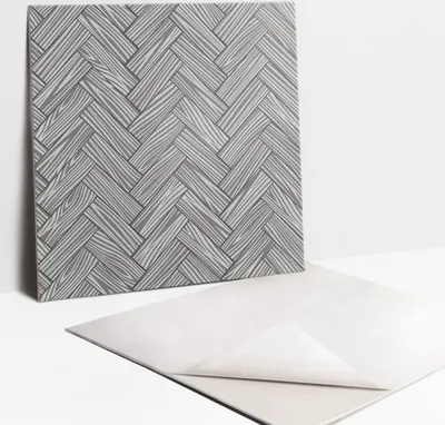 Obrázek produktu pro Nálepky na dlaždice do koupelny a kuchyně - 9 PVC dlaždic s vlastnostmi samolepení 30 x 30 - Černé a bílé panely