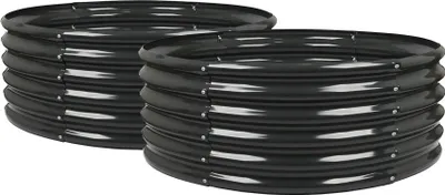 Produktbild von Runde Hochbeete für den Garten – 120 cm x 45 cm – Anthrazit – 2er-Pack