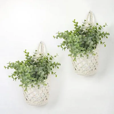 Produktbild von Bohème-Hängekunst, Set aus 2 wunderschönen Wandkunstwerken, Tierförmige Blumenvase & hangende Deko, für Innen & Außen, Garten, Balkon, Fenster, Wohnzimmer - Cremecastanie