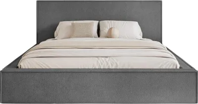 Produktbild von FEDVE Polsterbett MENDOCINO LIGHT aus Chenille-Stoff 200x200 cm, Grau