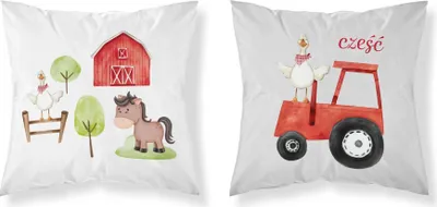 Produktbild von Baby Kissenbezug 40x40 Traktor Happy Farm BAUMWOLLE