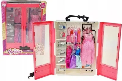 Immagine prodotto di Armadio con 4 abiti per bambole di 29 cm e accessori