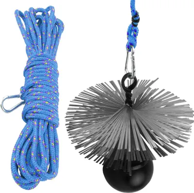 Produktbild von BAUSTER® Kaminreinigungsset: Schornsteinkugel 1,9kg + Seil 15m + Kaminbesen 125mm Komplettangebot Reinigungsset für Schornsteine Schornstein-Kompletts