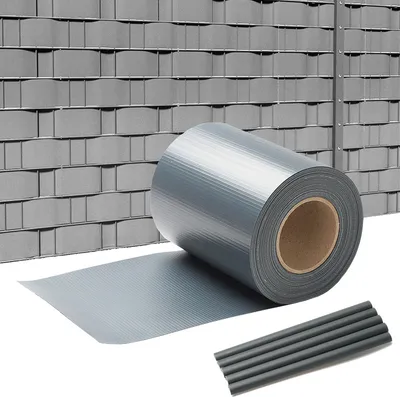 Immagine prodotto di Strisce di protezione Clanmacy Strisce di protezione in PVC a doppia rete metallica frangivento 70 m x 19 cm antracite