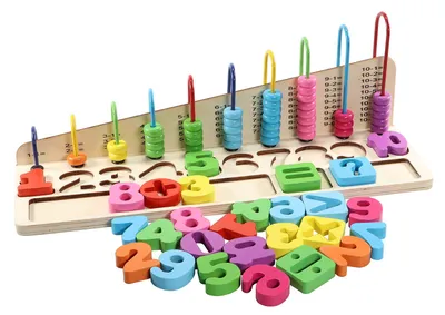 Produktbild von SpielMaus Kinder Rechenschleife Rechnen lernen mit Zahlen aus Holz
