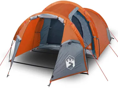 Image de Tente de camping tunnel 3 personnes orange imperméable