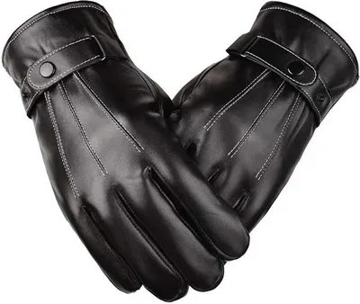 Produktbild von 1 Paar Herren-Touchscreen-Handschuhe, einfarbig, verschleißfest, winddicht, verdickt, plüschisoliert, warme Winterhandschuhe
