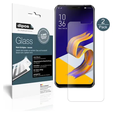 Produktbild von 2x Schutzfolie für Asus Zenfone 5 ZE620KL matt - Anti-Shock 9H Folie dipos Glass