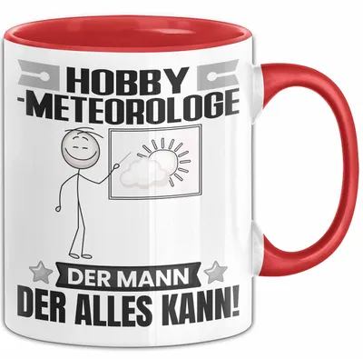 Produktbild von Hobbymeteorologe Tasse Geschenk für Hobbymeteorologe Der Mann Der Alles Kann Geschenkidee zum Geburtstag (Rot)