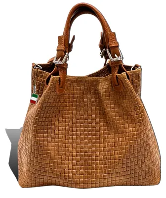 Immagine prodotto di Borsa a mano marrone Florence modello a treccia in rilievo D2OTF164C