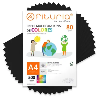 Farbpapier A4 80 g 500 Blatt schwarz für Basteln & Drucker