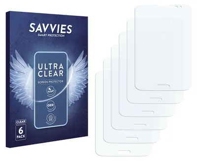 A product box and several screen protectors are shown against a white background.