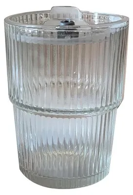 Trinkbecher mit Deckel und Strohhalm, 2er Set, 400 ml, Glas