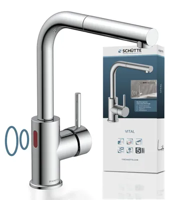 Produktbild von SCHÜTTE Küchenarmatur Vital mit Sensorbedienung, Wasserhahn Küche ausziehbar, energiesparende Spültischarmatur