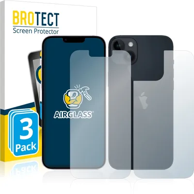 Produktbild von 3x BROTECT Schutzglas für Apple iPhone 14 (Display+Rückseite) Schutzfolie Panzer Folie Glas Display Schutz klar