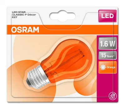 Produktbild von Osram LED Filament Leuchtmittel Tropfen bunt 1,6W = 15W E27 Orange