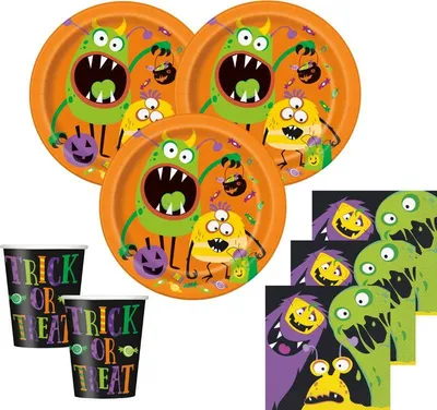 Produktbild von 16 Servietten kleine Monster Party
