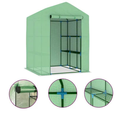 Obrázek produktu pro vidaXL Skleník s policemi Ocel 143x143x195 cm