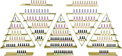 Produktbild von Nagellackregal, Wandmontiertes Design, Platzsparende Regale, Gold