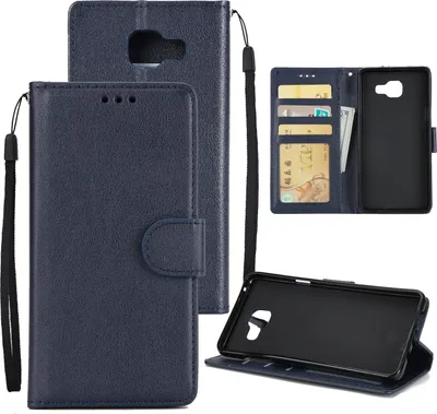 Produktbild von Für Samsung On7-2016/J7 Prime Protective Cover PolyurethanHandy Gehäuse mit Karte Slot blau