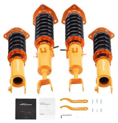 Produktbild von Gewindefahrwerk-Kit, 24-stufige Dämpfungsanpassung, 1 bis 3 Zoll Fahrhöheverstellung, Länge 65 cm, Breite 31 cm, Gewicht 24 kg, kompatibel mit Nissan und Infiniti