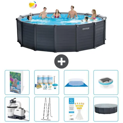 Produktbild von Graphite Panel Pool Rund - 478x124 cm - 9-teilig  S576