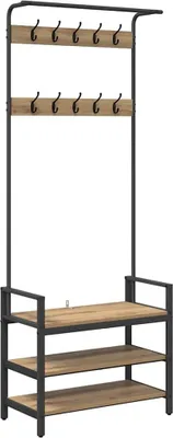 Image de Porte-manteau avec étagère Chêne artisanal 75 x 34 x 184 cm