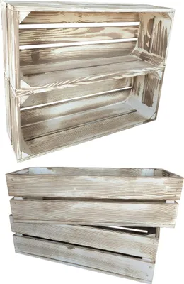 Produktbild von 4er Set Vintage Holzkisten 50 x 20 x 15 cm massive Weinkisten in vielen Farben zur Auswahl Holz Kisten Obstkisten Apfelkisten, holzregal.