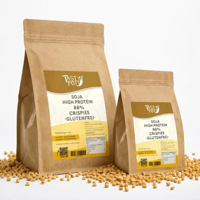 Produktbild von Tasty Pott High Protein Soja Crispies 88% Eiweiß - im Beutel - 3 Beutel