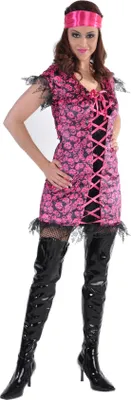 Produktbild von M213108-4-M-A pink Damen Piratin Hexenkleid Gr.M